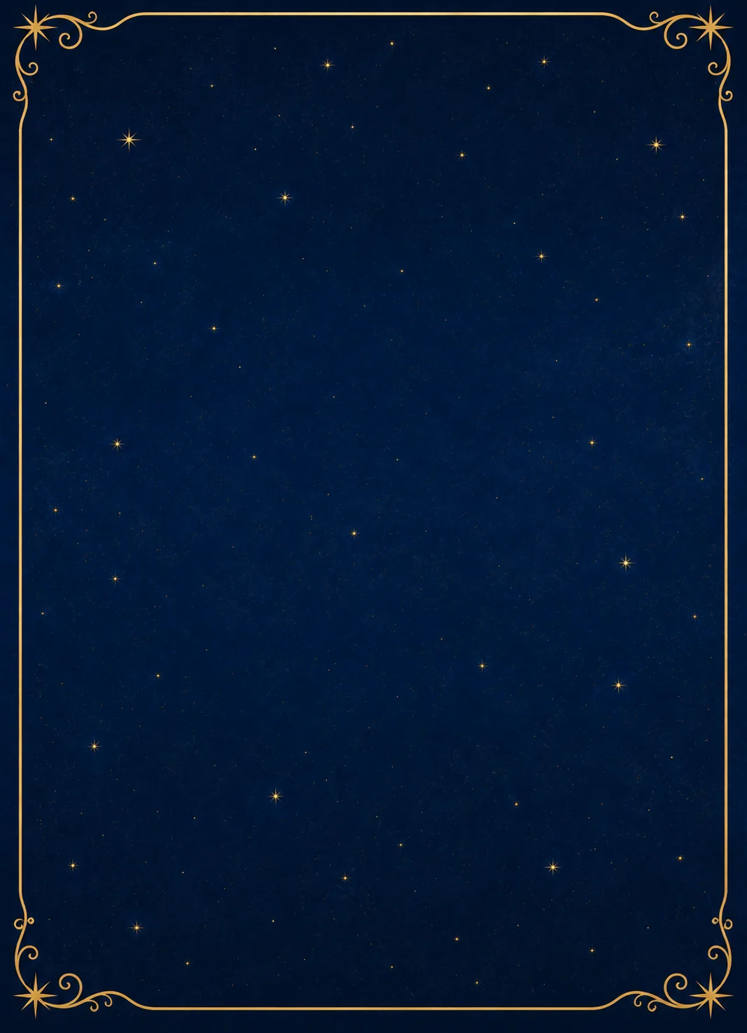 The endpapers of The Luminous Train — a star-scattered night sky within a gilded frame